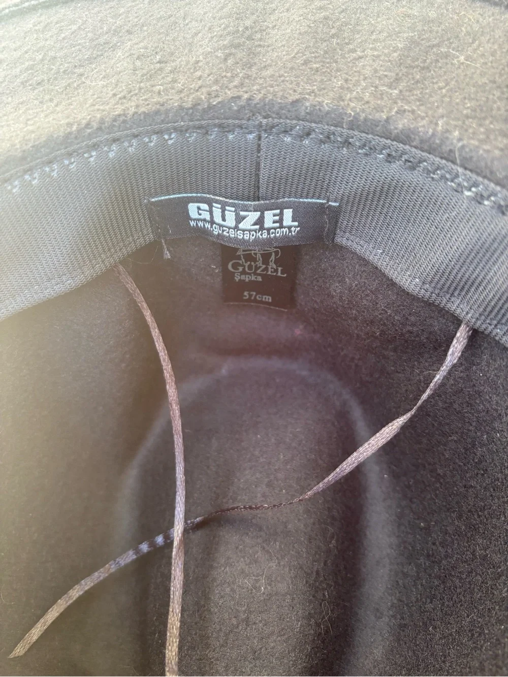 GUZEL SAPKA Black Wool Fedora Hat with Brass Decor, Size: S/M fits to 22” head